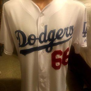 LA Dodgers #66 Yasiel Puig Majestic Authentic Jersey